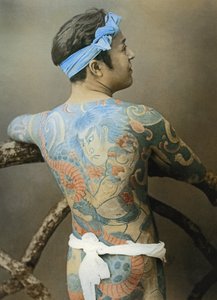 Japanse man met tatoeages, ca. 1910 door Unbekannter Künstler