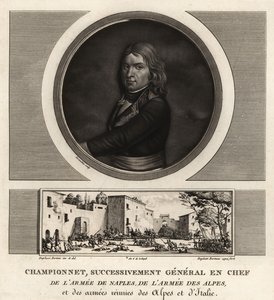 Jean Etienne Vachier Championnet, opperbevelhebber van het leger van Napels, de Alpen, Italië door Unbekannt