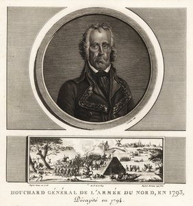 Jean Nicolas Houchard, Franse revolutionaire generaal van het Noordelijke Leger, geëxecuteerd voor lafheid in 1793