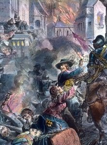 Johann Tserclaes vechtend in de stad Maagdenburg