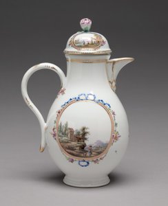 Kan met deksel, gemaakt door Meissen Porselein Fabriek, 1774-1814