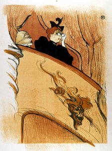 De loge met gouden mascaron (voorstelling, theater) - lithografie door Henri Toulouse-Lautrec - Musée Petiet Limoux
