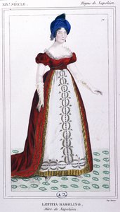 Laetitia Bonaparte, ca. 1810 (gravure) door Unbekannter Künstler
