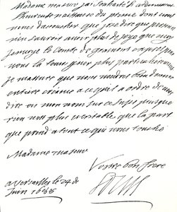 Brief van Lodewijk XIV aan Maria van Modena, waarin hij haar feliciteert met de geboorte van een prins, James Edward, prins van Wales door Unbekannt