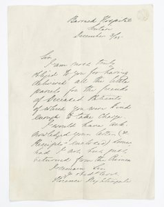 Brief geschreven door Florence Nightingale, terwijl ze in het Barrack Hospital in Scutari was (inkt op papier) door Unbekannt