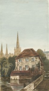 Lichfield - Registrars Huis in The Close: aquarel, nd [?19e eeuw] door Unbekannt