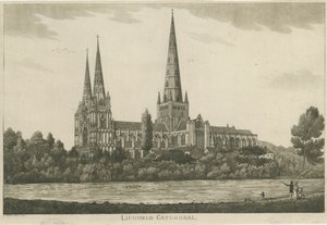 Lichfield Cathedral - Zuidaanzicht door Unbekannt