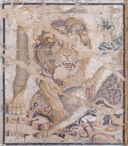 Leeuw en luipaard (mozaïek)