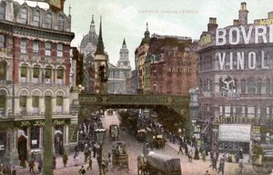 Londen - Ludgate Hill in de City of London, begin 20e eeuw (ansichtkaart) door Unbekannter Künstler
