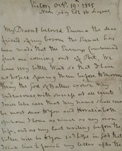 Laatste brief van Lord Nelson (1758-1805) aan Emma Hamilton, geschreven vanaf de 