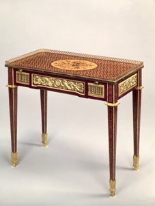 Louis XVI marqueterie schrijftafel, door Jean Henri Riesener door Unbekannt