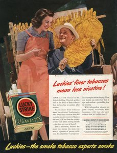 Lucky Strike sigarettenadvertentie