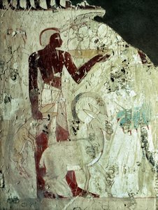Luxor Thebe: necropolis van edelen, drager van offers (18e Dynastie) door Leopold Blonder