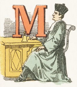 M - Magistraat - Kinderalfabet, Editions Gordinne 1920 (gravure)