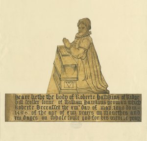 Madeley Kerk - Monument voor Robert Hawkins door Unbekannt