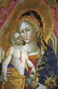 Madonna en kind, Francesco di Gentile, 14e eeuw, Piersanti museum, Matelica, Marche, Italië door Unbekannt