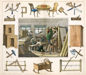 Productie, Meubels De timmerman door Unbekannt