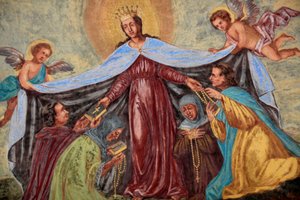 Maria fresco in Loreto kerk, Praag, Tsjechië