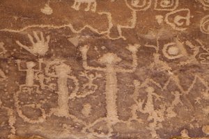 Mesa Verde, Amerikaanse Petroglyfen Anasazi of Pueblo voorouderlijke mensen