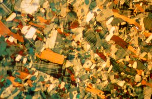 Micrografieën (Licht) Yttrium barium koperoxide, licht micrografie