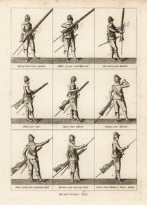 Militaire oefeningen van musketiers door Unbekannt