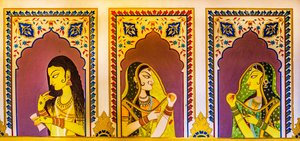 Miniatuurschilderij, kunst en ambachten in Rajasthan, Rajasthan, India, Azië