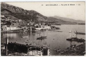 Monte Carlo (Monte-Carlo): Uitzicht op de stad genomen vanuit Monaco - Ansichtkaart eind 19e-20e eeuw door William M. Timlin