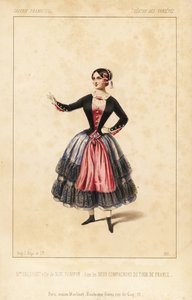 Mevrouw Elisabeth Augustine Bressant als Nini Pompon in les Deux Compagnons du Tour de France door Lockroy en Wailly, Theatre des Varietes door Unbekannter Künstler