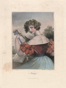 Kindermeisje, Leipzig, ca. 1840 (gravure)