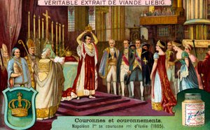 Napoleon I kroont zichzelf tot Koning van Italië