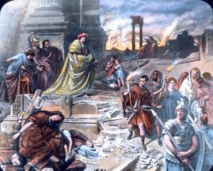 Nero na de brand van Rome door Unbekannter Künstler