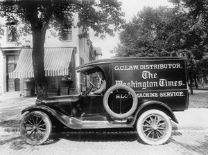 Krantenwagen, Verenigde Staten, ca. 1919
