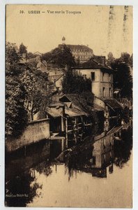 Normandië, Calvados (14), Lisieux: huizen aan de rand van de Touques - Ansichtkaart gedateerd 1934