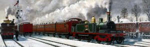 North London Railway-trein vertrekt vanuit Richmond naar Londen door Unbekannter Künstler