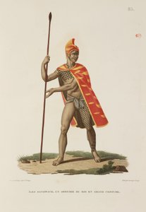 Officier van de koning in volledige ceremoniële kleding, Sandwich Eilanden