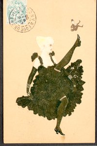 Oude ansichtkaart/Franse Cancan/Vrouw van de Belle Epoque door William M. Timlin