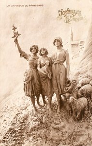 Lied van de lente, herderin, schapen door William M. Timlin