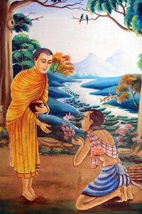 Schilderij dat het levensverhaal van Shakyamuni Boeddha uitbeeldt. Wat Naxai. Vientiane. Laos, 20151106, Vientiane, Laos door Unbekannt