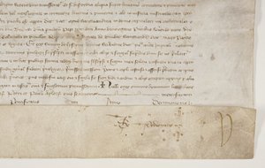 Pauselijke bul die het charter van Bisschop Henry Wardlaw bevestigt, recto door Unbekannt