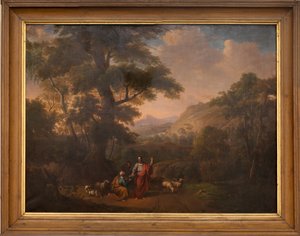 Parochiekerk (Sint-Juliaankerk). Interieur. Schilderij. Christus geeft preek in een landschap. 18e eeuw (?)
