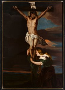 Parochiekerk Onze-Lieve-Vrouw. Interieur. Schilderij. Calvarie.