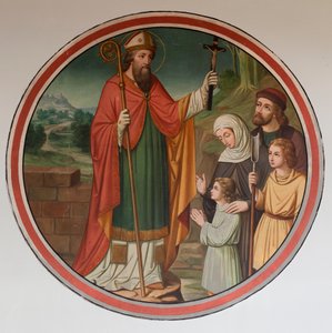Parochiekerk Sint-Denijs-Boekel, parochiekerk Sint-Denijs. Zuidbeuk. Een muurschildering