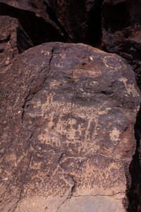 Petroglyfen die dieren en karakters afbeelden - Petroglyph National Monument - Albuquerque, New Mexico, VS