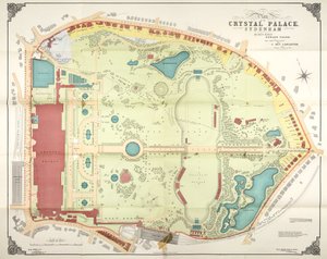 Plattegrond van het Crystal Palace en terrein, Sydenham