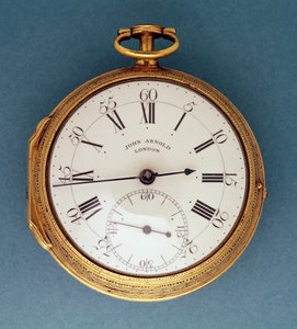 Zakhorloge met zilververgulde kast en witte emaillen wijzerplaat, Engels, door John Arnold door Unbekannt