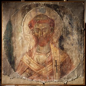 Paus Anacletus (of Cletus) (fresco, 5e eeuw) door Unbekannter Künstler