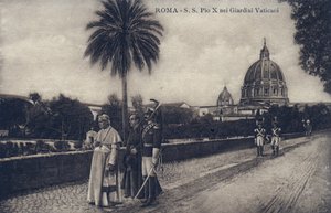 Paus Pius X (1835-1914) wandelend door de straten van Rome - Ansichtkaart 1903-1914 door William M. Timlin