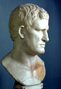 Portretbuste van Agrippa (63-12 v.Chr.) Romeins (marmer)