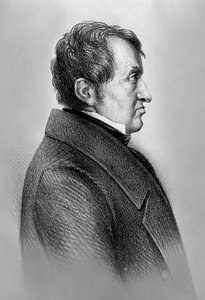 Portret van Andre-Marie Ampere (1775-1836), Franse natuurkundige, wiskundige en een van de grondleggers van de wetenschap van klassieke elektromagnetisme