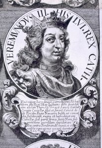 Portret van Bermudo III van Leon (litho) door Unbekannt